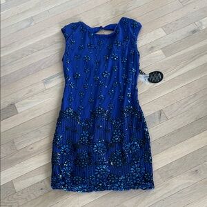 As U Wish Royal Blue Sequin Mini Dress